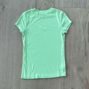 Ribbed fitted tee- neon green - size medium- a new day